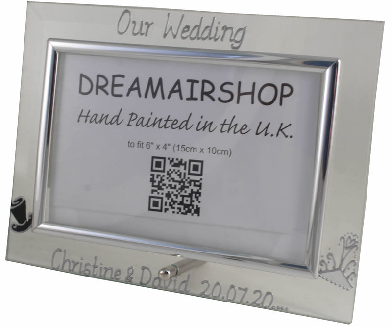 Personalised Our Wedding Photo Frame (Hat & Tiara)
