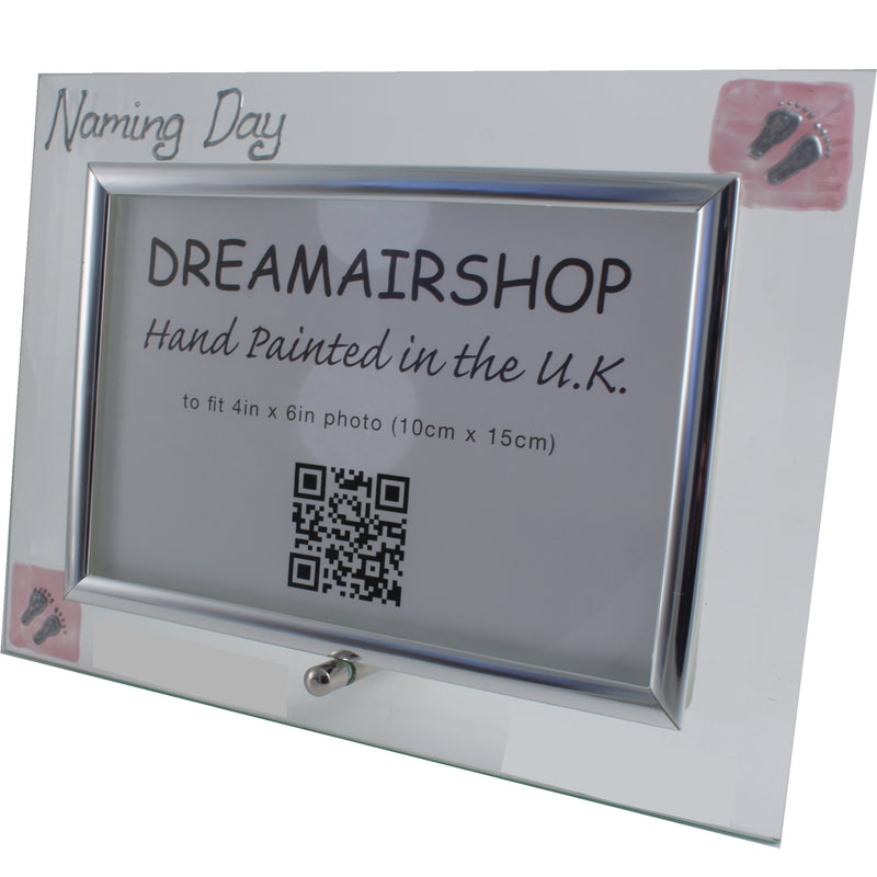 Naming Day Photo Frame Land (Pink Feet)
