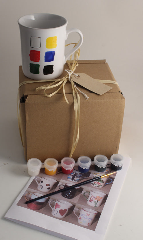Paint Your Own Gift Mug: with Gift Tag (1 mug brights)