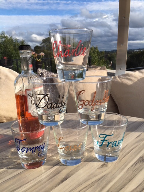 Personalised Wording Gift Whisky Glass: (Black)