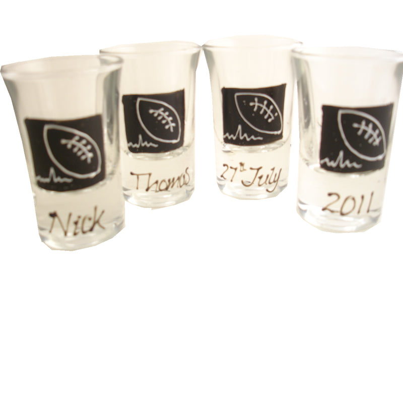 Personalised Rugby Shot Glasses (Set of 4)