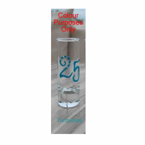 Birthday Shot Glass Colours  Turquoise