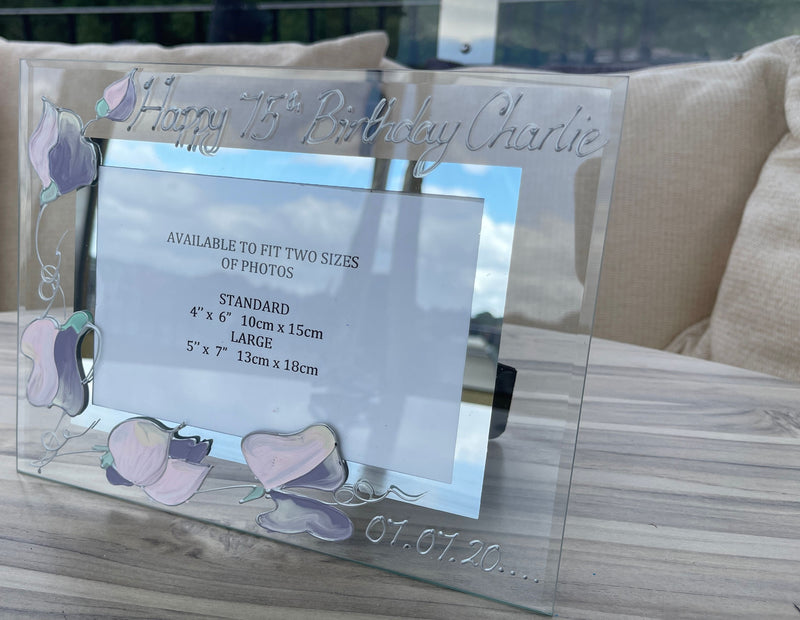 Personalised Landscape 75th Birthday Photo Frame Sweet Pea