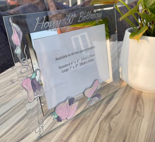 30th Birthday Photo Frame landscape Sweet Pea
