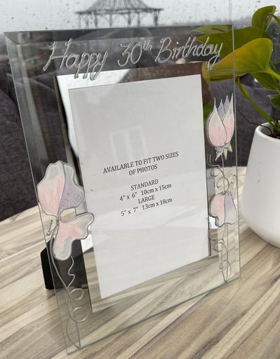 30th Birthday Photo Frame Portrait (Sweet Pea)