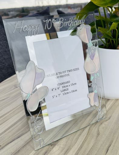70th Birthday Photo Frame Portrait Sweet Pea