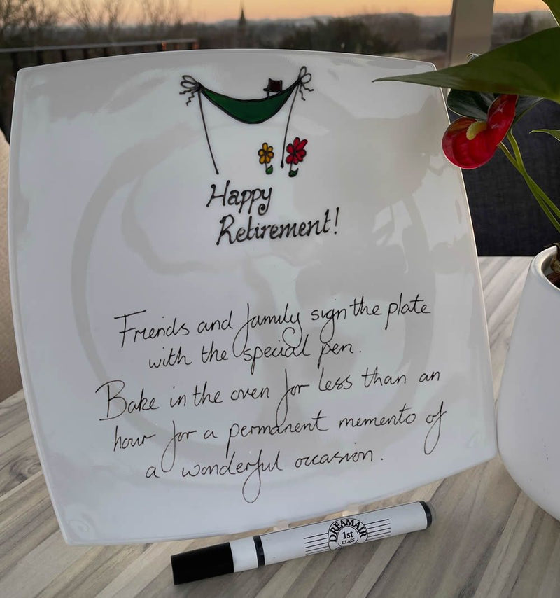 Retirement Gift Signed and Sealed Plate (Square)