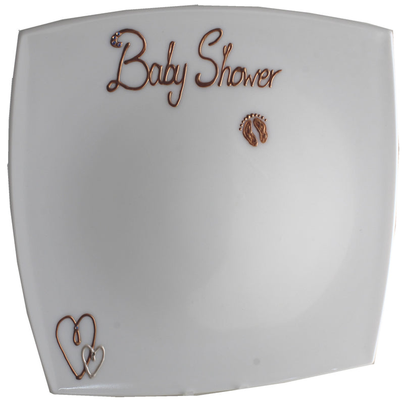 Baby Shower Gift Signing Plate: Copper with Crystals