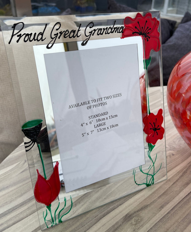 Proud Great Grandma Portrait Picture Frame Poppy 4"x6" or 5"x7" 