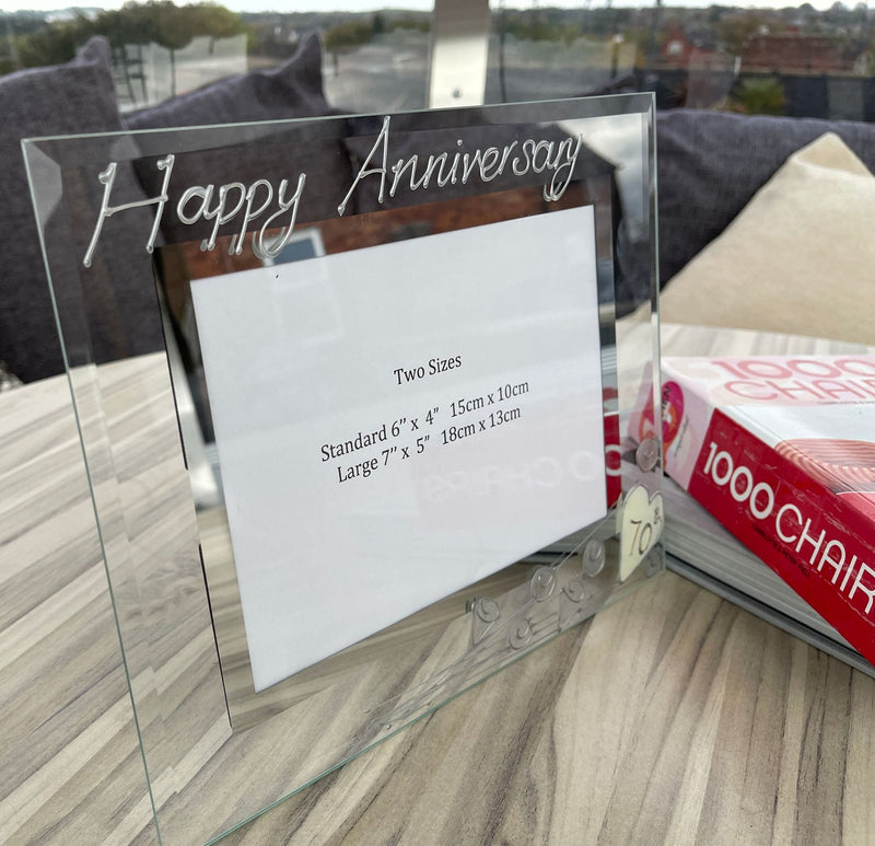 70th Wedding Anniversary Photo Frame Land Flower