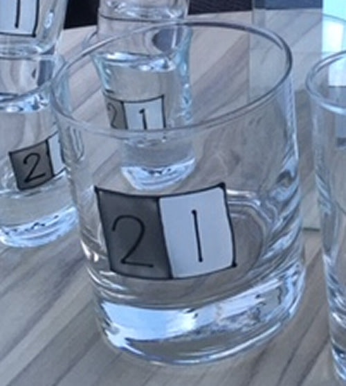 21st Birthday Gift Whisky Glass: (Grey Sq)