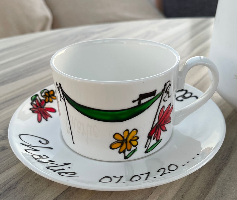 Personalised Retirement Fine China Cup & Saucer