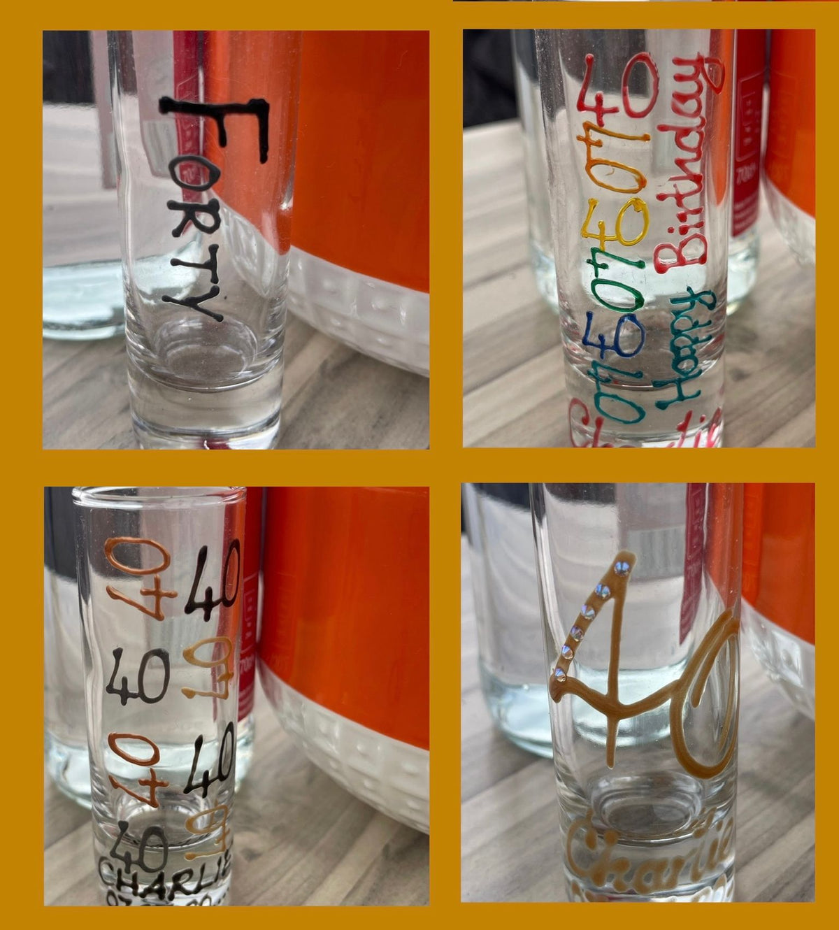 40th Birthday Drinking Shot Glasses