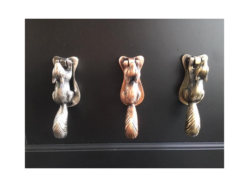 Squirrel & Running Fox Door Knockers