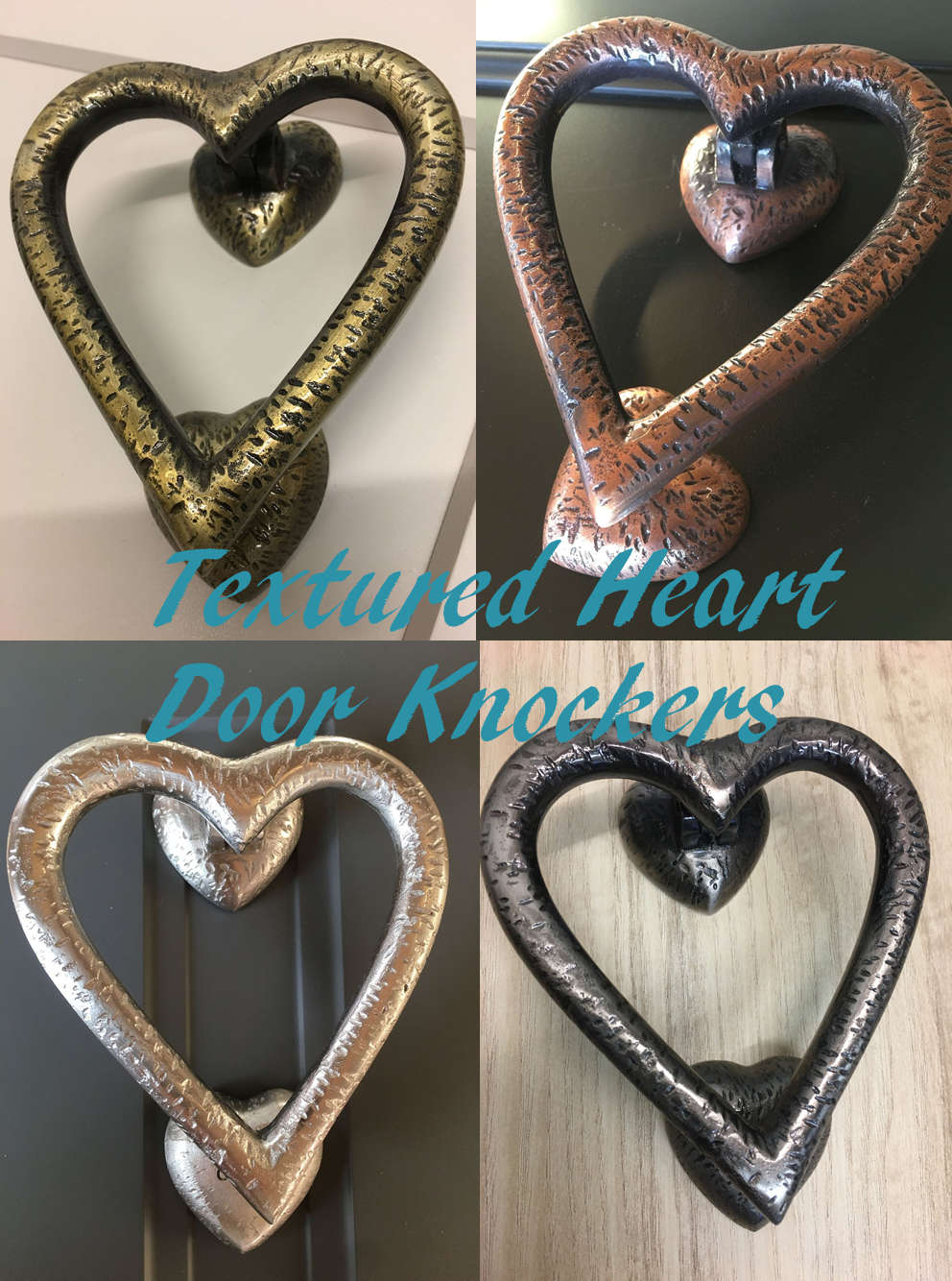New Textured Heart Door knockers