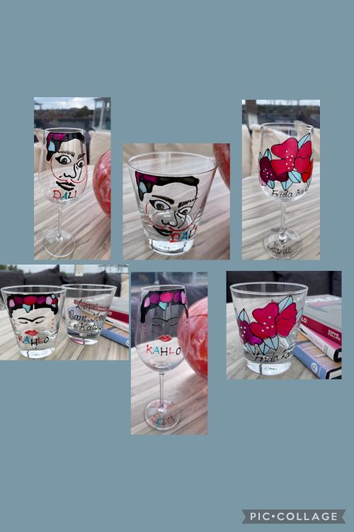 Salvador Dali Frida Kahlo Drinking Glasses