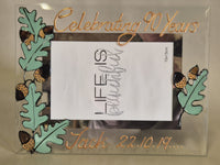 90th Birthday Gift Photo Frame: Landscape Oak