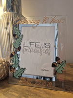 90th Birthday Gift Photo Frame: Portrait Oak