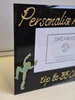 Cute Frog And Lilly Landscape Black Glass Frame