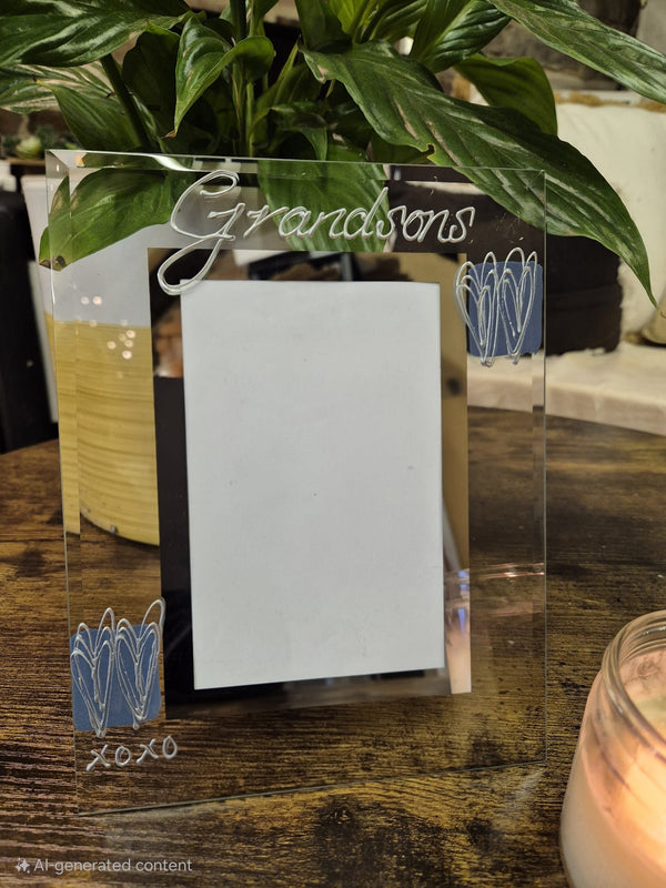 Grandsons Frame Portrait: (Blue Hearts)