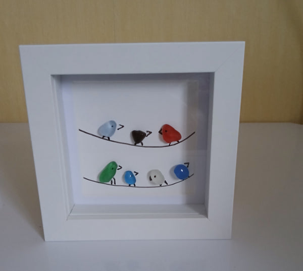 Handmade Sea Glass Art Birds