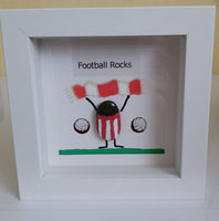 Handmade Football Rocks Pebble Art