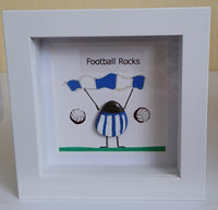 Handmade Football Rocks Pebble Art