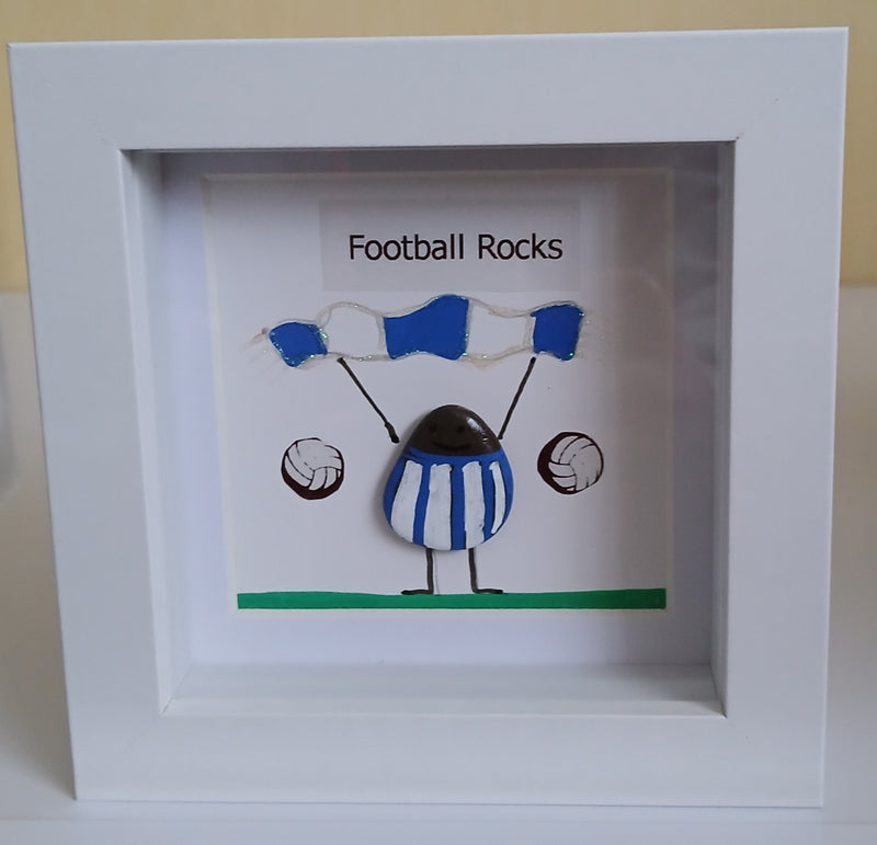 Handmade Football Rocks Pebble Art
