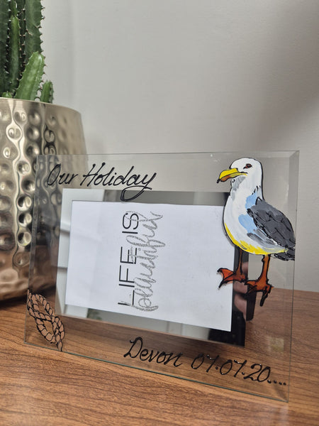 Personalised/ Non Personalised Seagull Photo Frame Landscape