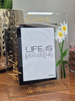 Flower Of The Month April Personalised/Non Personalised Portrait 2 sizes Daisy