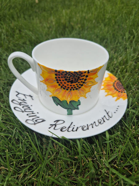 Enjoying Retirement Design Gift China Cup/Saucer: