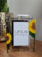 Enjoying Retirement Photo Frame: Portrait (Sunflower)
