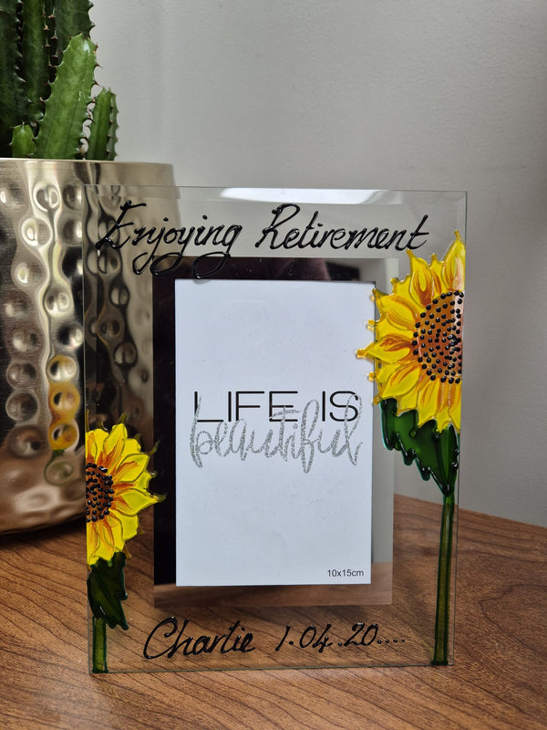 Enjoying Retirement Photo Frame: Portrait (Sunflower)