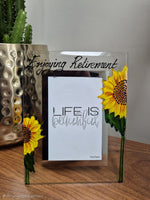 Enjoying Retirement Photo Frame: Portrait (Sunflower)