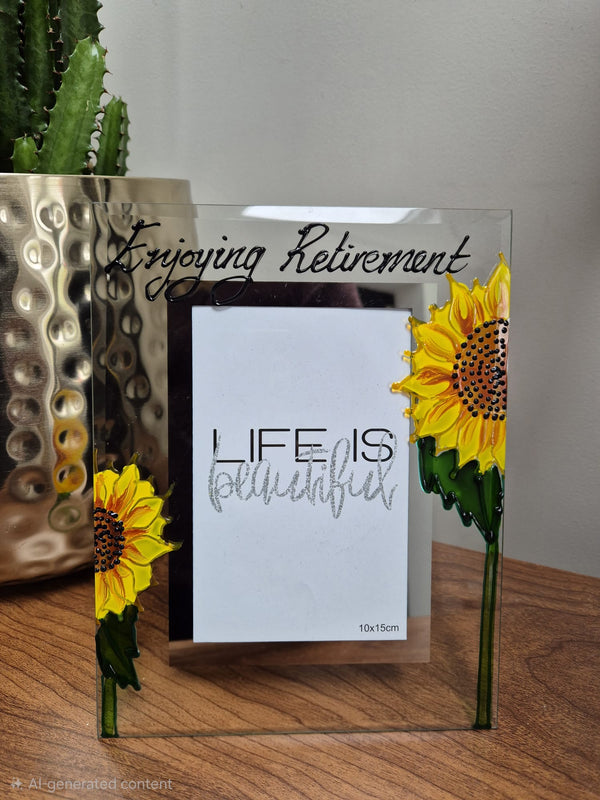 Enjoying Retirement Photo Frame: Portrait (Sunflower)