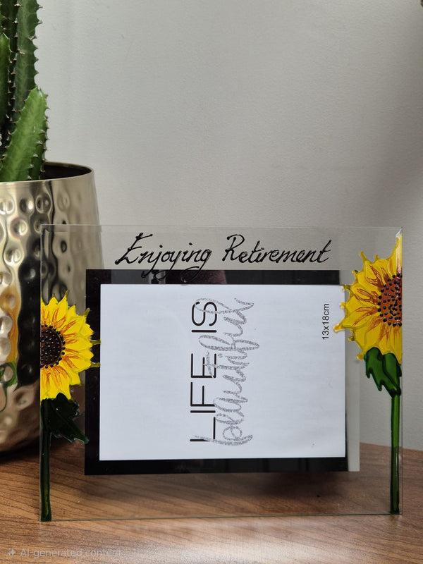 Enjoying Retirement Gift Photo Frame: Landscape Sunflower
