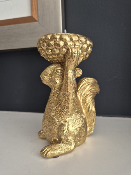 Hestia Gold Squirrel Tealight Holder