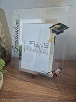 Graduation Gift Photo Frame Portrait Cap & Scroll