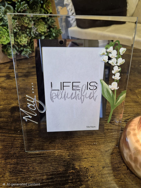 Flower Of The Month May Personalised/Non Personalised Portrait 2 sizes May Lily Of The Valley