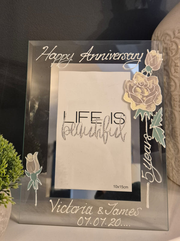 5th Wedding Wood Anniversary Gift Photo: Frame Portrait