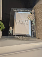 Personalised/Non Personalised 2nd Cotton Wedding Anniversary Gift Photo: Frame Portrait