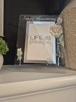 Personalised/Non Personalised 2nd Cotton Wedding Anniversary Gift Photo: Frame Portrait