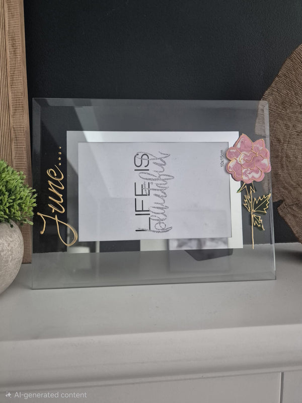 Flower Of The Month June Personalised/Non Personalised Landscape 2 sizes Roses