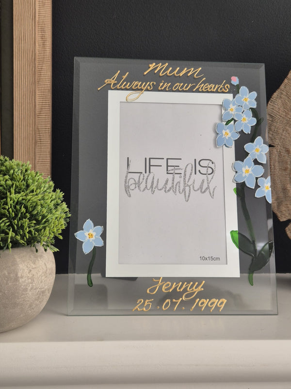 Personalised/Non Personalised Forget Me Knot Memory Gift Photo Frame Portrait