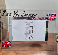 Personalised/Non Personalised Love You Daddy Union Jack flag Landscape  Hand painted