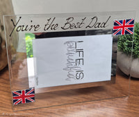 Personalised/Non Personalised You're The Best Daddy Union Jack flag Landscape  Hand painted