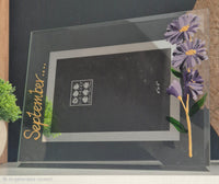 Flower Of The Month September Personalised/Non Personalised Landscape 2 sizes Aster Flower