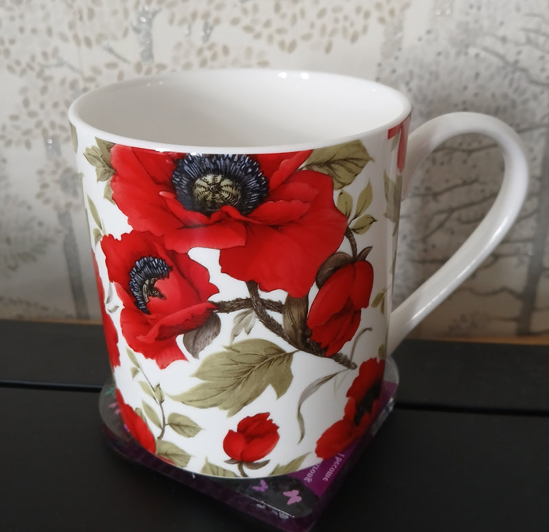 Poppy Flower Chintz Fine Bone China Tea/Coffee Jumbo 1 Pint Mug