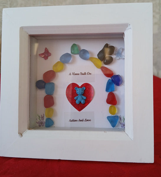 Handmade A Home Built On Autism & Love Pebble Art