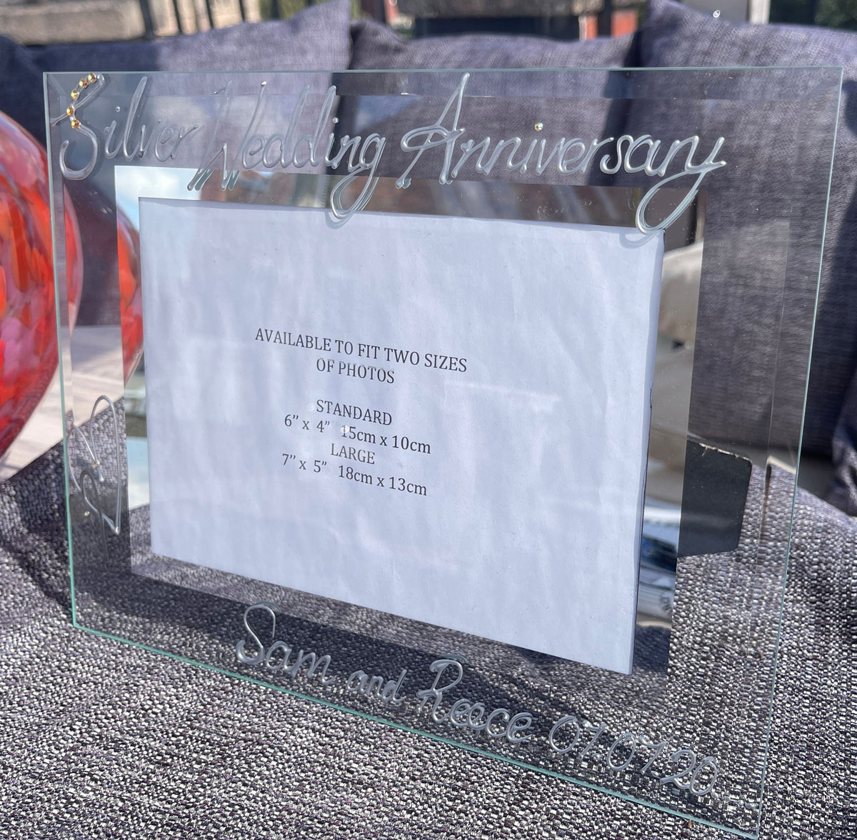 Personalised 25th Wedding Anniversary Photo Frame Port Milestone